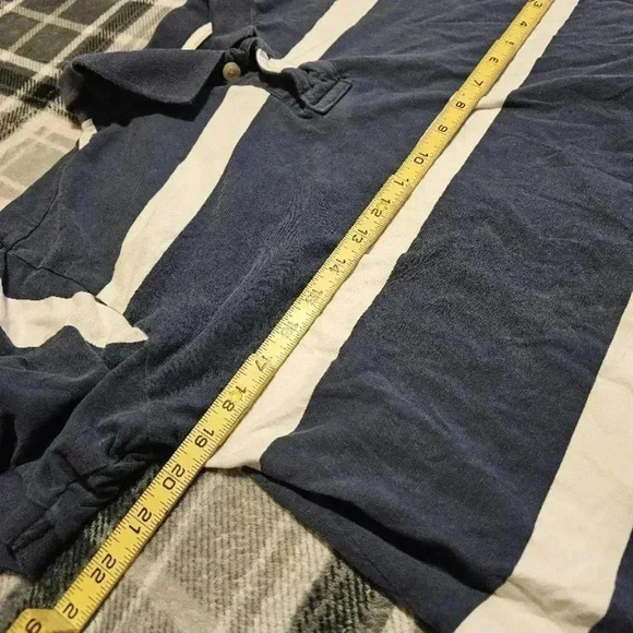 Nautica Navy Blue and White Striped Polo Shirt - Picture 3 of 6
